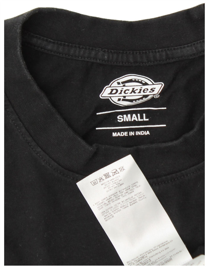 DICKIES Mens Graphic Graphic T-Shirt Top Small Black Cotton