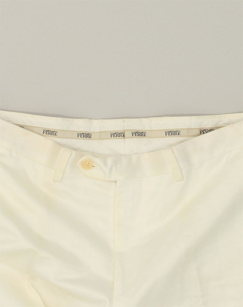 GIANFRANCO FERRE Mens Slim Chino Trousers W36 L28 Off White Cotton | Vintage Gianfranco Ferre | Thrift | Second-Hand Gianfranco Ferre | Used Clothing | Messina Hembry 