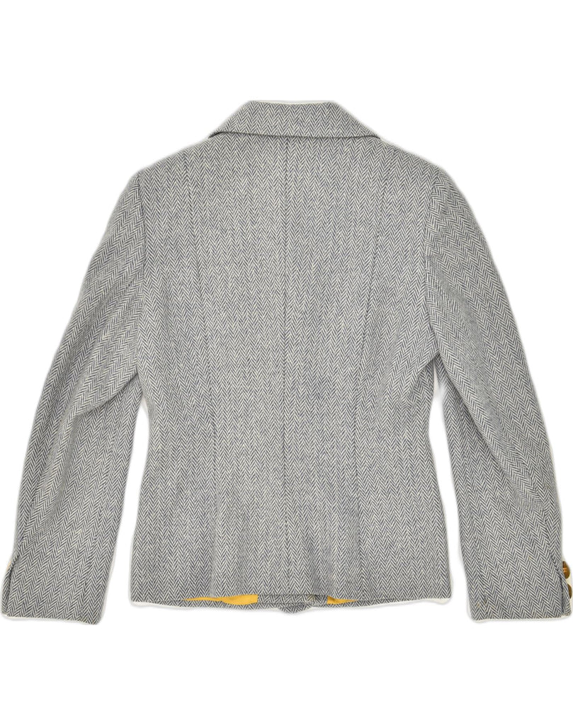 C'EST COMMECA Womens 3 Button Blazer Jacket UK 10 Small  Grey Herringbone | Vintage C'EST COMMECA | Thrift | Second-Hand C'EST COMMECA | Used Clothing | Messina Hembry 