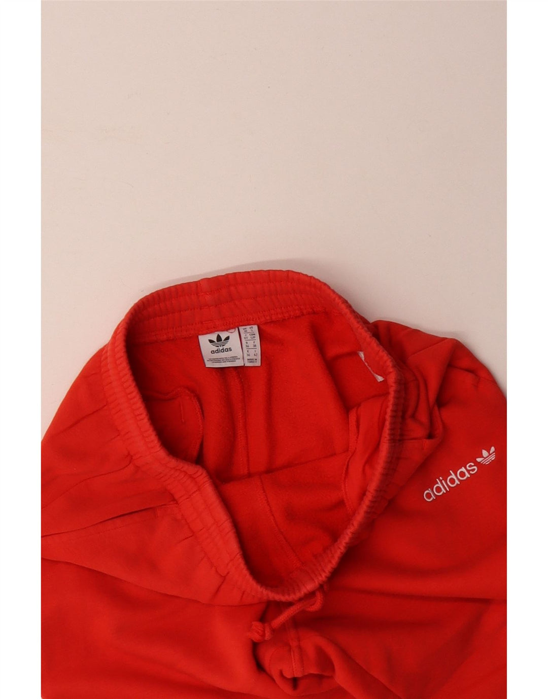 ADIDAS Womens Tracksuit Trousers Joggers UK 10 Small Orange Cotton