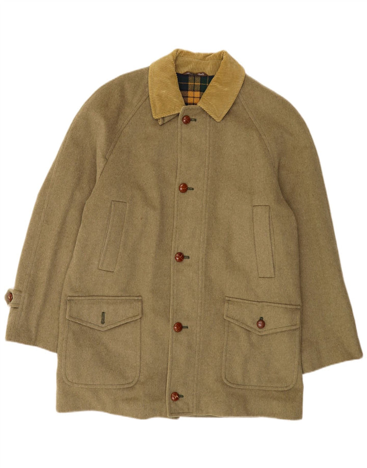 Vintage Mens Overcoat UK 40 Large Khaki