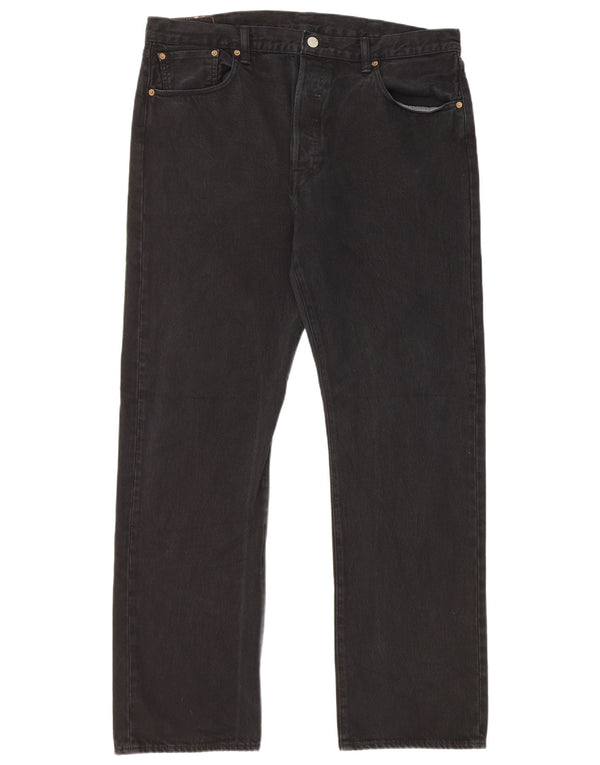 Levi's Mens 501 Straight Jeans W38 L34 Black Cotton