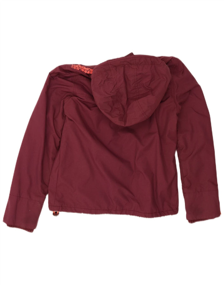 SUPERDRY Womens The Windcheater Windbreaker Jacket UK 14 Medium Burgundy