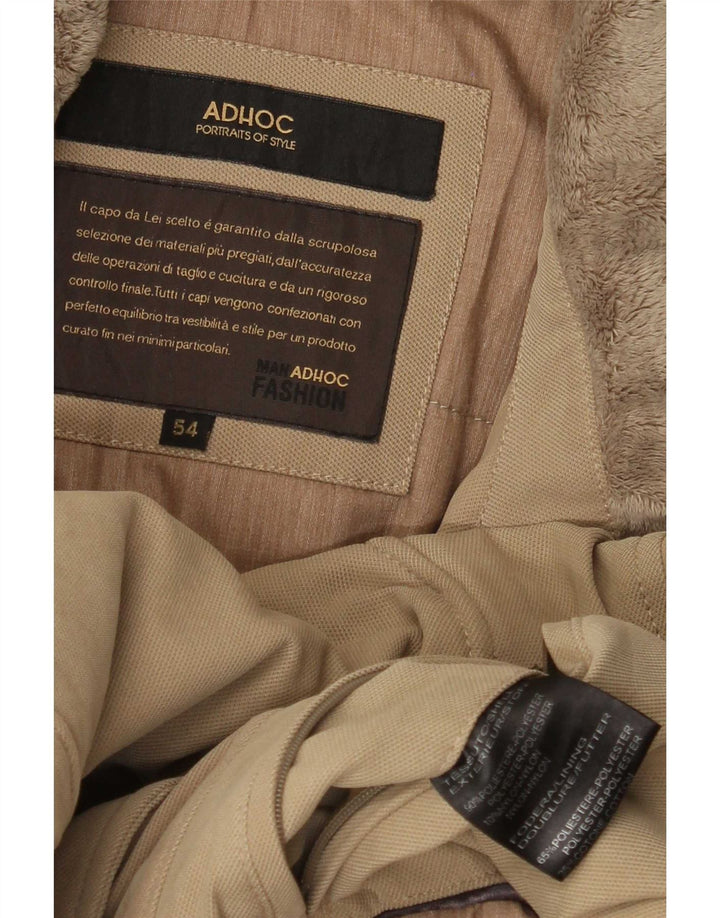 Adhoc Mens Hooded Padded Jacket IT 54 2XL Beige Polyester