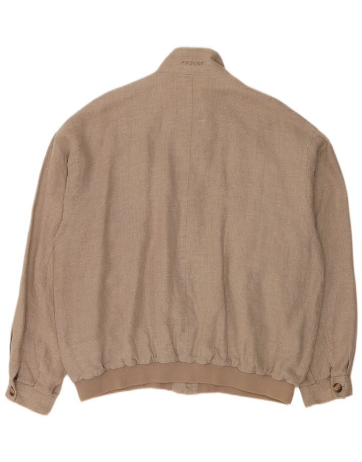 Rosner Mens Bomber Jacket EU 52 XL Beige Linen