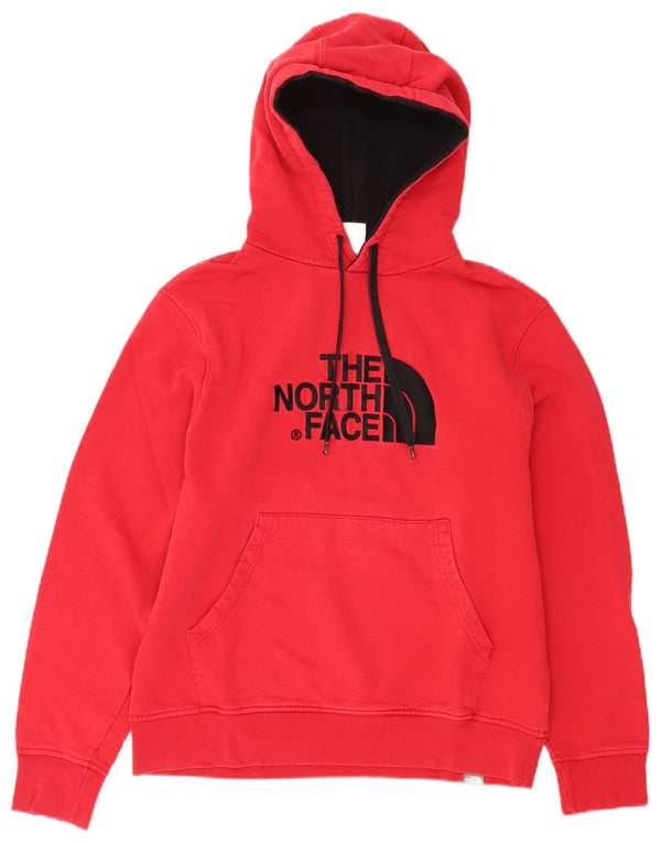 The North Face Mens Graphic Hoodie Jumper Medium Red Cotton
