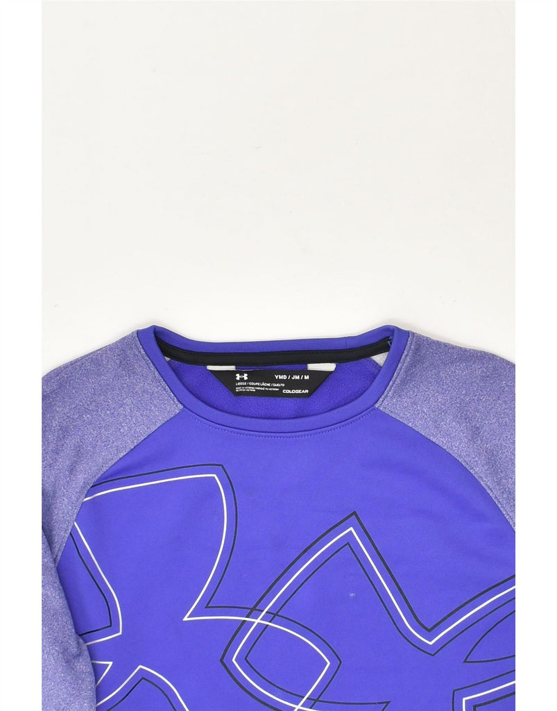 UNDER ARMOUR Girls Graphic Sweatshirt Jumper 11-12 Years Medium Blue | Vintage Under Armour | Thrift | Second-Hand Under Armour | Used Clothing | Messina Hembry 