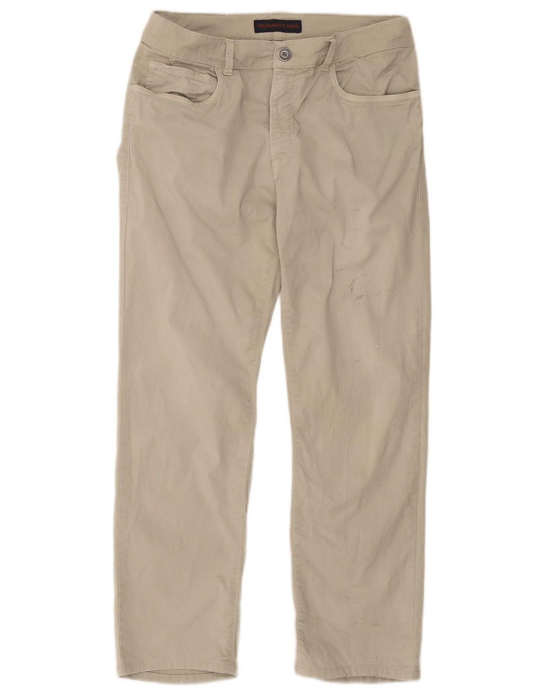 Trussardi Mens Straight Casual Trousers W34 L26 Grey