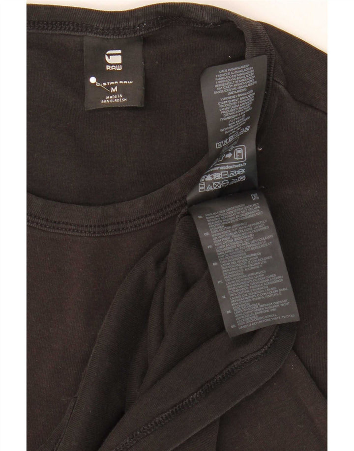 G-Star Mens T-Shirt Top Medium Black Cotton