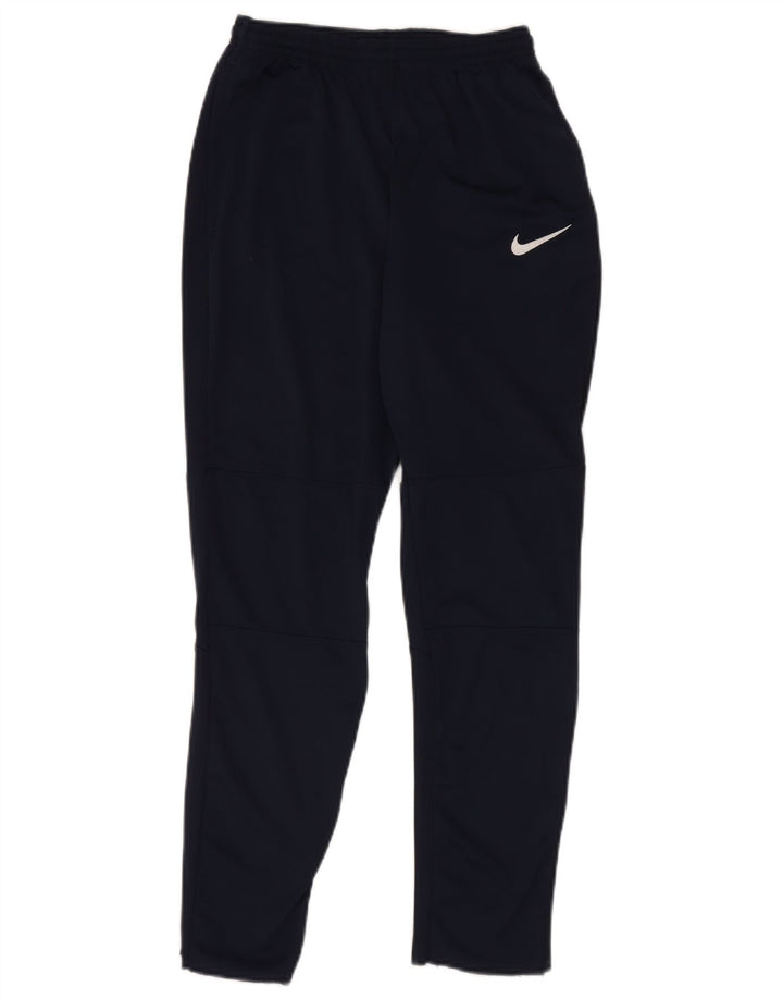 NIKE Boys Dri Fit Tracksuit Trousers 13-14 Years XL Navy Blue Polyester