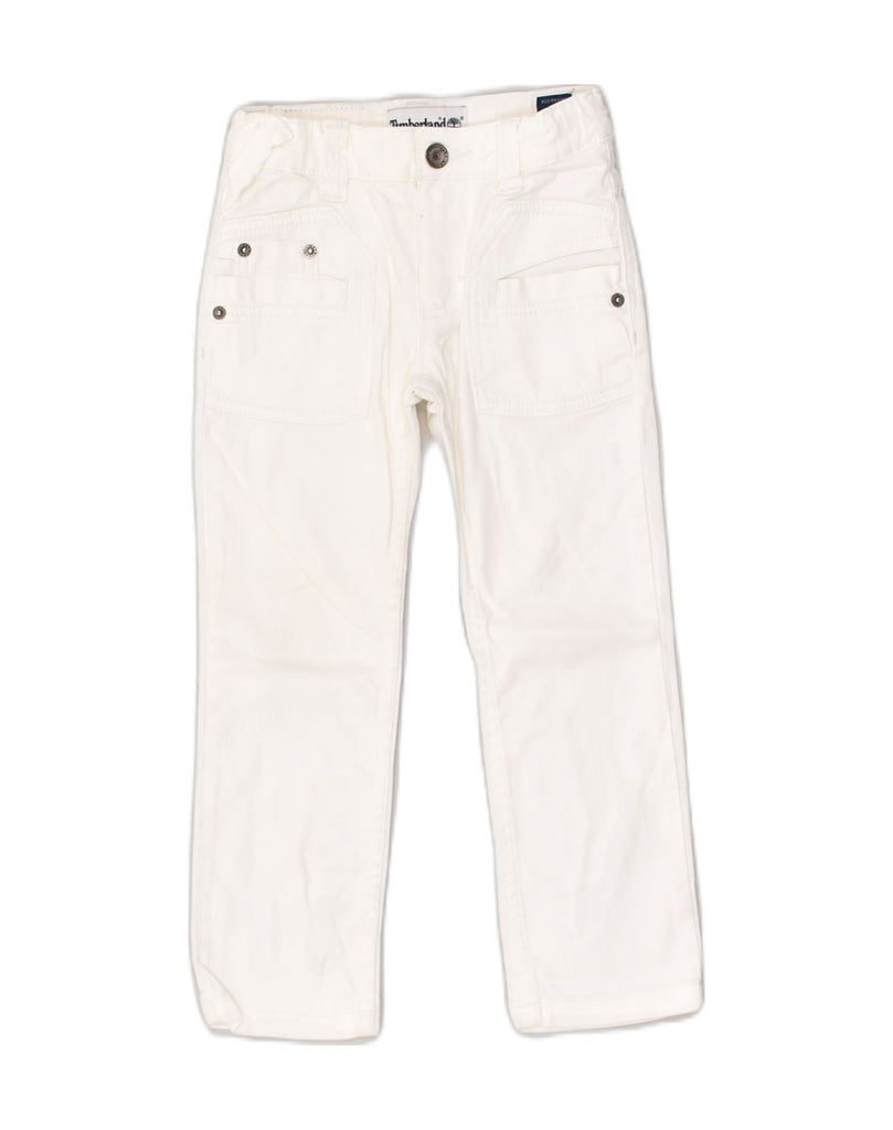 TIMBERLAND Boys Straight Casual Trousers 3-4 Years W22 L18  White | Vintage Timberland | Thrift | Second-Hand Timberland | Used Clothing | Messina Hembry 