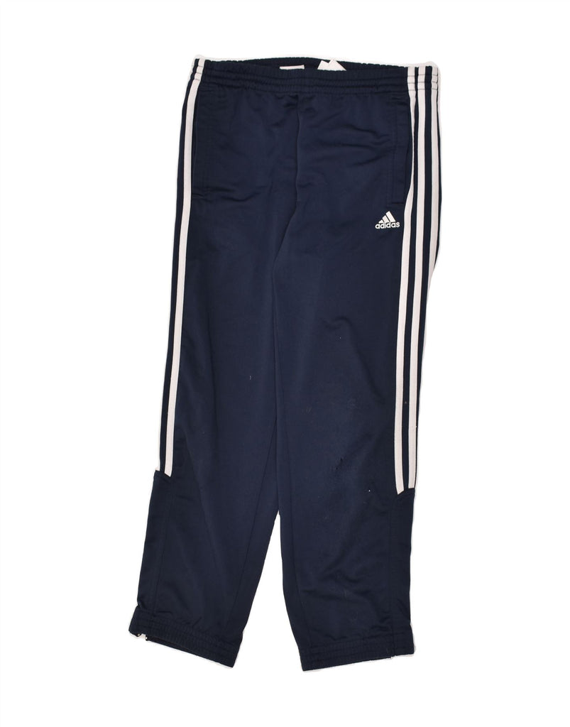 ADIDAS Boys Tracksuit Trousers 9-10 Years Navy Blue Polyester | Vintage Adidas | Thrift | Second-Hand Adidas | Used Clothing | Messina Hembry 