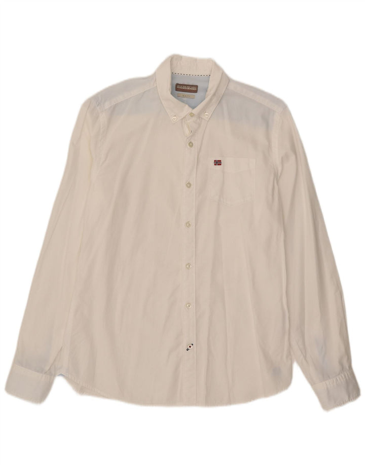 Napapijri Mens Slim Fit Shirt Medium White