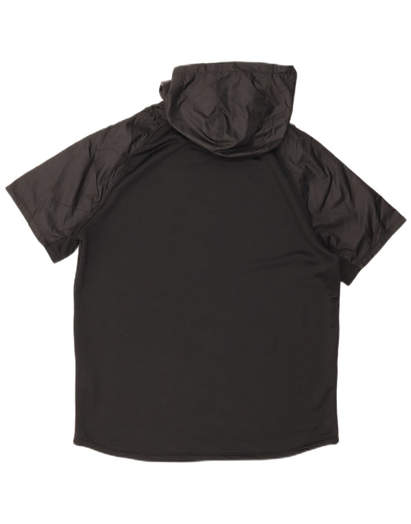 Under Armour Mens Hooded Graphic T-Shirt Top Large Black Colourblock