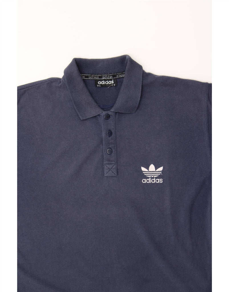 ADIDAS Mens Polo Shirt UK 38/40 Medium Navy Blue Cotton Vintage Adidas and Second-Hand Adidas from Messina Hembry 