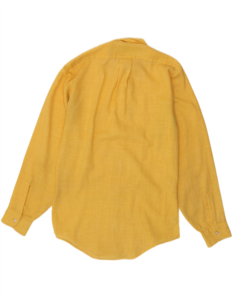 MANHATTAN Mens Shirt Size 14 14 1/2 Small Yellow Polyester Vintage Manhattan and Second-Hand Manhattan from Messina Hembry 
