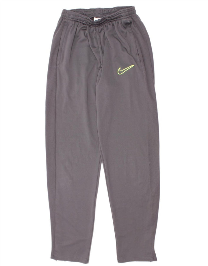 Nike Boys Dri Fit Tracksuit Trousers 13-14 Years W27 L27 Grey Polyester