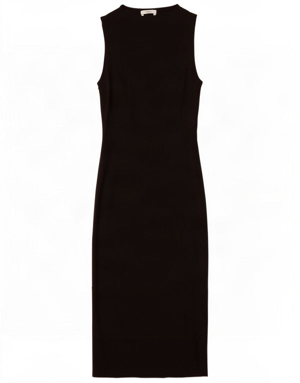 Zara Womens Sleeveless Slim Fit Bodycon Dress UK 18 XL Black Cotton