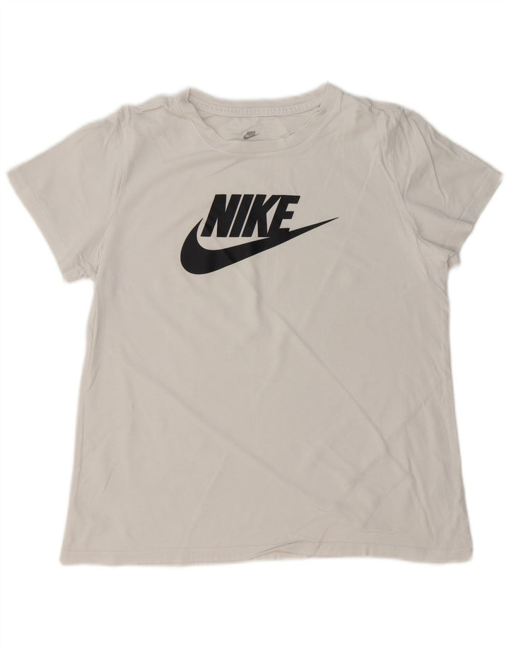 Nike Womens Graphic T-Shirt Top UK 14 Large White Cotton