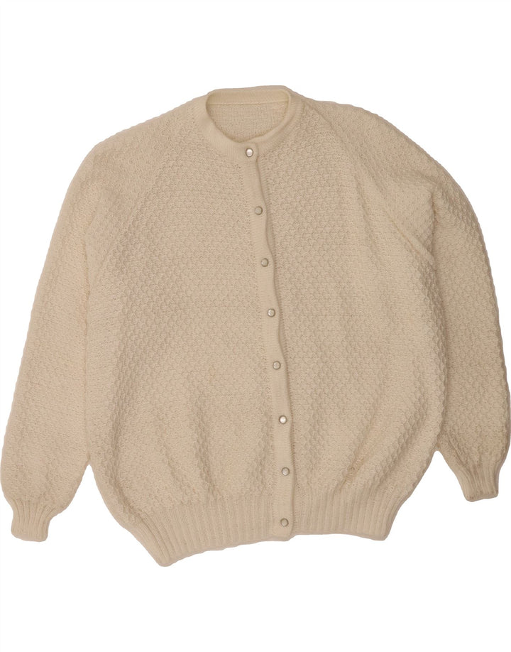 VINTAGE Womens Cardigan Sweater UK 18 XL White Vintage Vintage and Second-Hand Vintage from Messina Hembry 