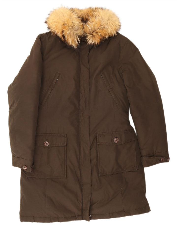Woolrich Womens Padded Coat UK 20 2XL Khaki Cotton