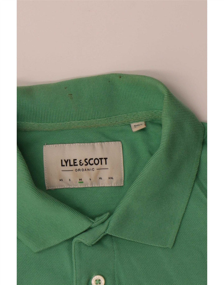 Lyle & Scott Mens Polo Shirt Medium Green Cotton