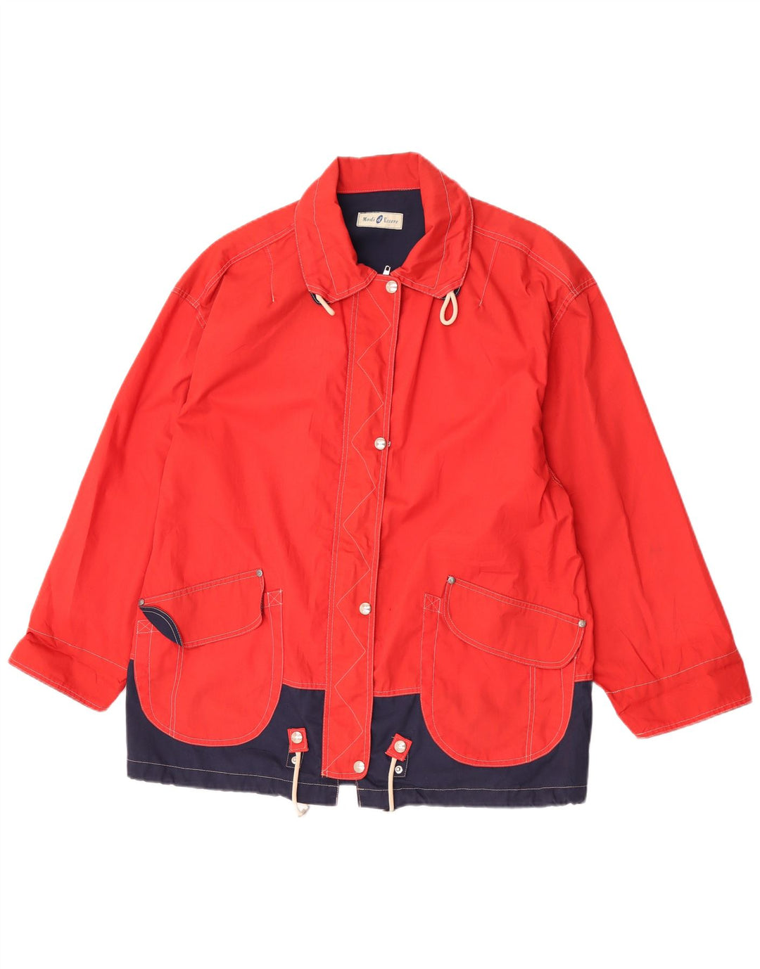 Vintage Womens Utility Jacket UK 16 Large Red Colourblock Polyester