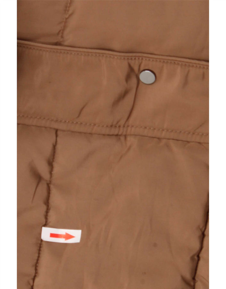 Hobbs Womens Padded Coat UK 8 Small Brown Colourblock Polyester