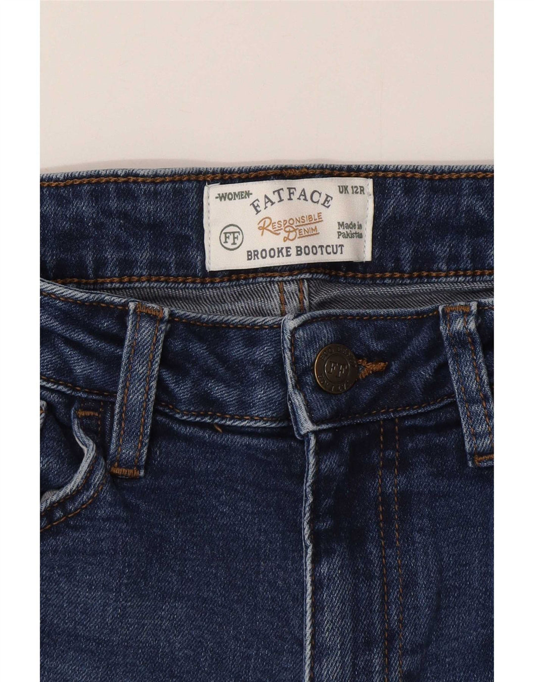 Fat Face Womens Brooke Bootcut Jeans UK 12 Medium W28 L29 Blue Cotton