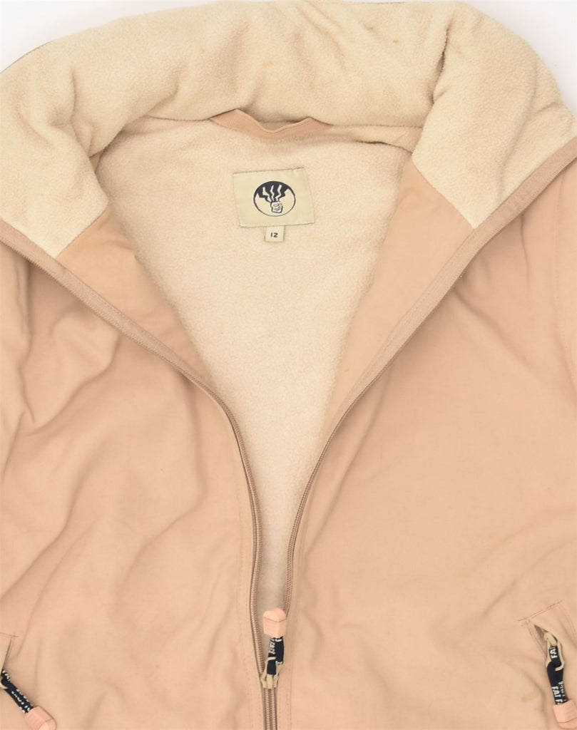 FAT FACE Womens Sherpa Windbreaker Jacket UK 12 Medium Beige Cotton | Vintage Fat Face | Thrift | Second-Hand Fat Face | Used Clothing | Messina Hembry 