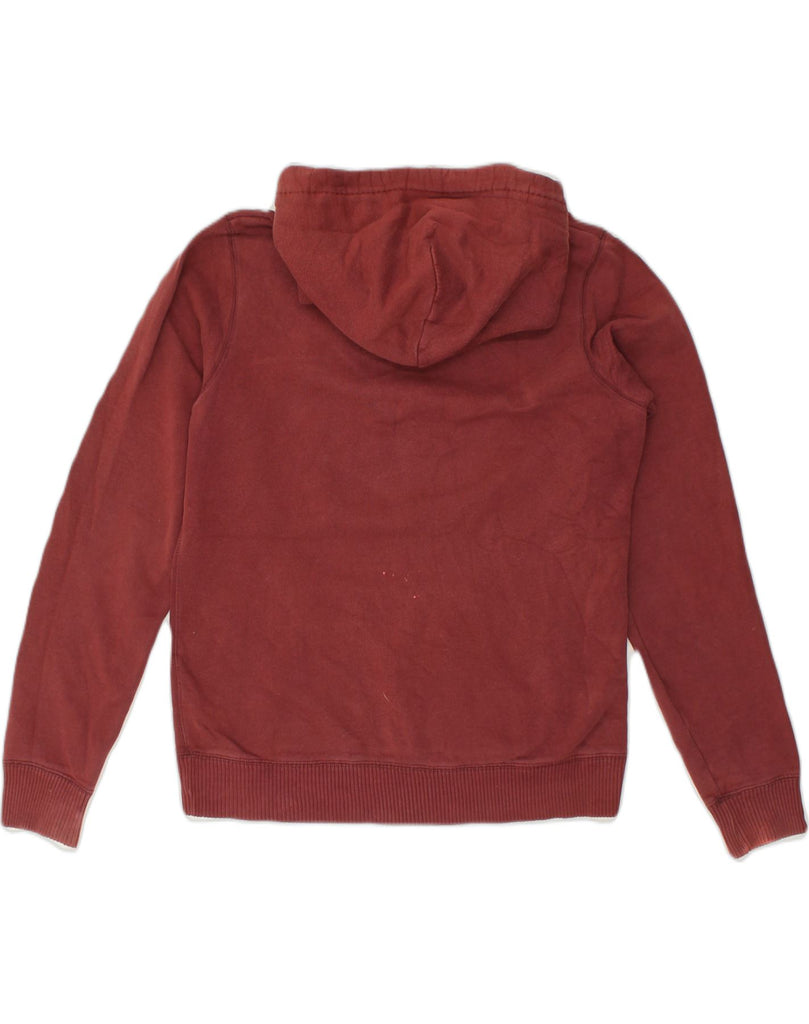 JACK WILLS Womens Graphic Hoodie Jumper UK 12 Medium Maroon Cotton | Vintage Jack Wills | Thrift | Second-Hand Jack Wills | Used Clothing | Messina Hembry 