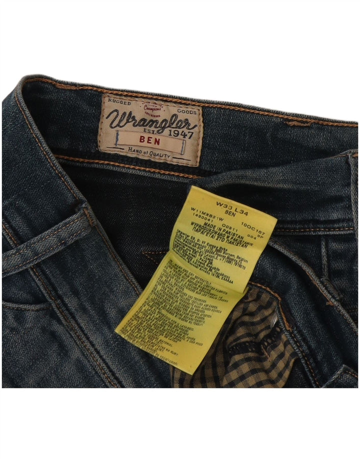 Wrangler Mens Ben Slim Jeans W38 L34 Blue Cotton