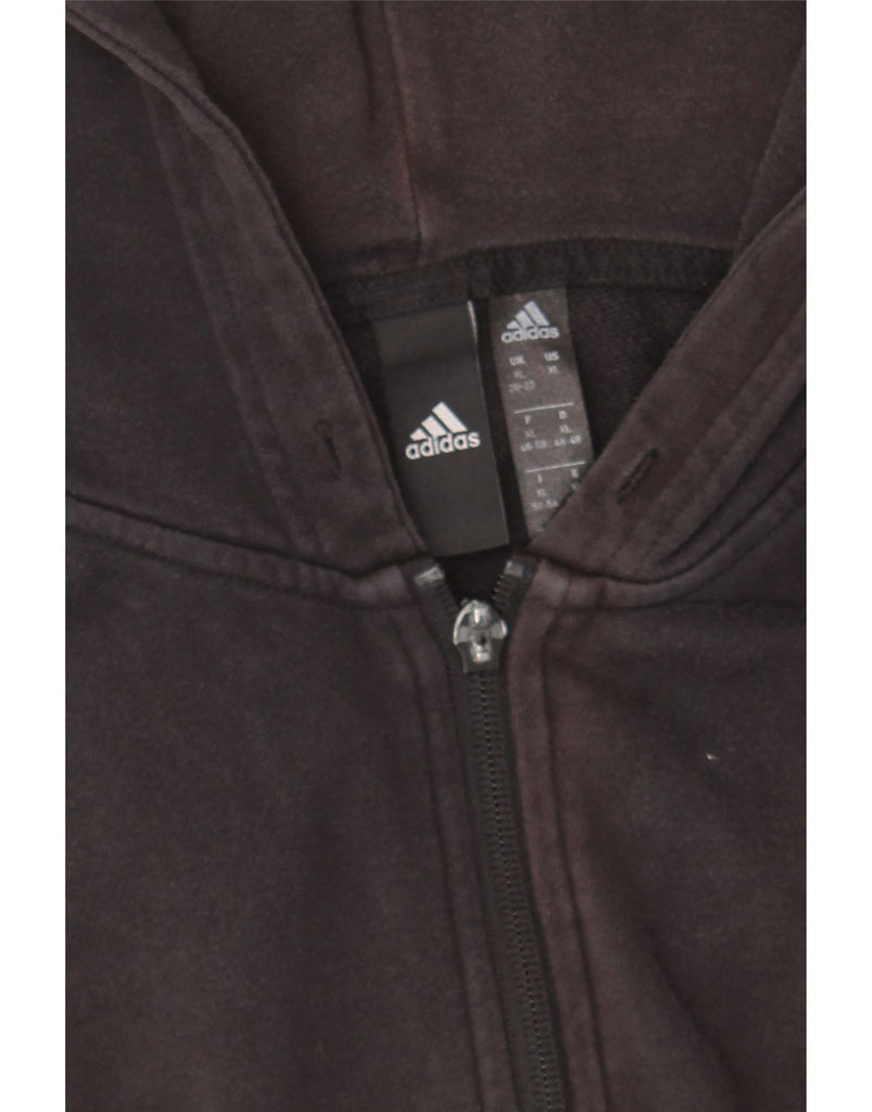 ADIDAS Womens Zip Hoodie Sweater UK 20/22 XL Black Cotton Vintage Adidas and Second-Hand Adidas from Messina Hembry 
