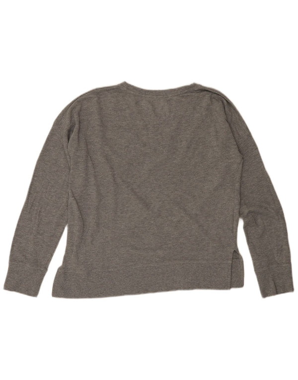 Tommy Hilfiger Womens Graphic Sweatshirt Jumper UK 10 Small Grey Flecked