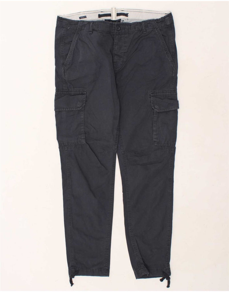 VINTAGE Mens Comfort Fit Cargo Trousers IT 50 Large W36 L29  Navy Blue Vintage Vintage and Second-Hand Vintage from Messina Hembry 