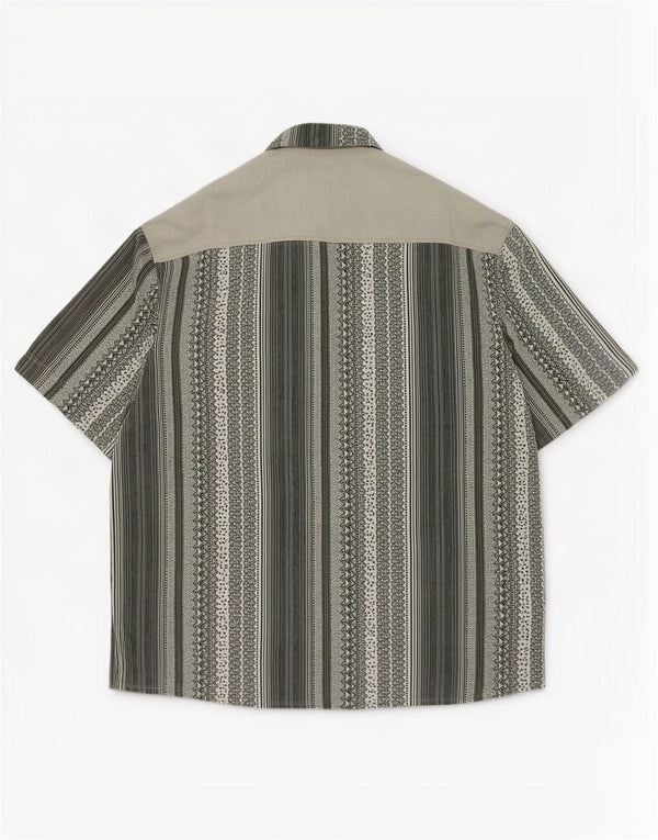 Santoryo Mens Short Sleeve Shirt XL Green Geometric