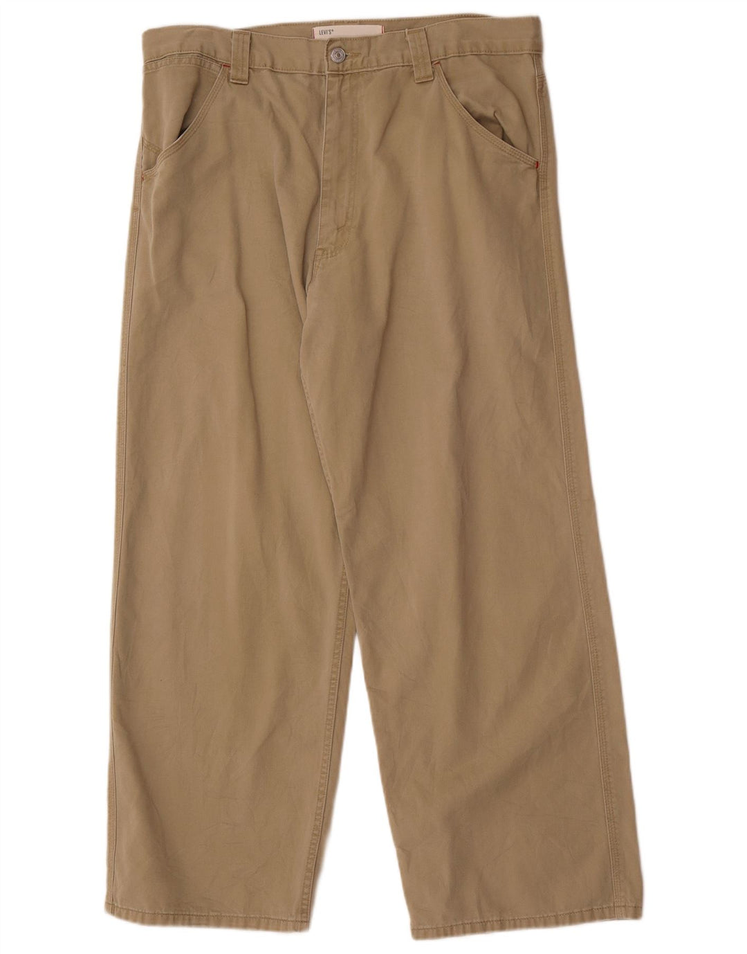 Levi's Mens Loose Fit Trousers W36 L30 Beige Cotton