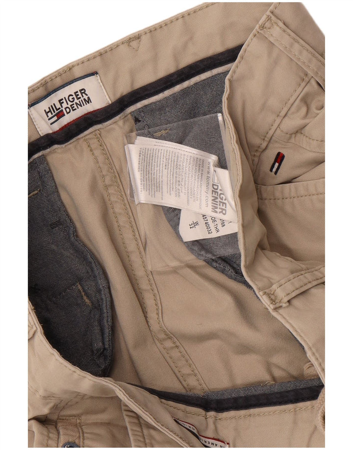 Tommy Hilfiger Mens Cargo Shorts W32 Medium Beige Cotton