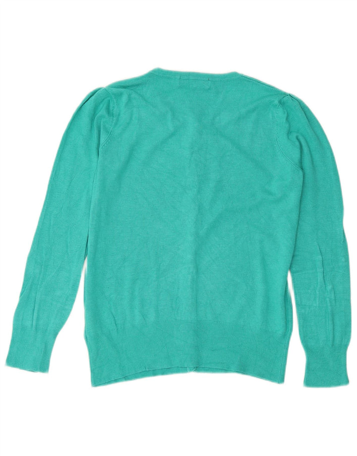 Marks & Spencer Womens Cardigan Sweater UK 12 Medium Turquoise Viscose