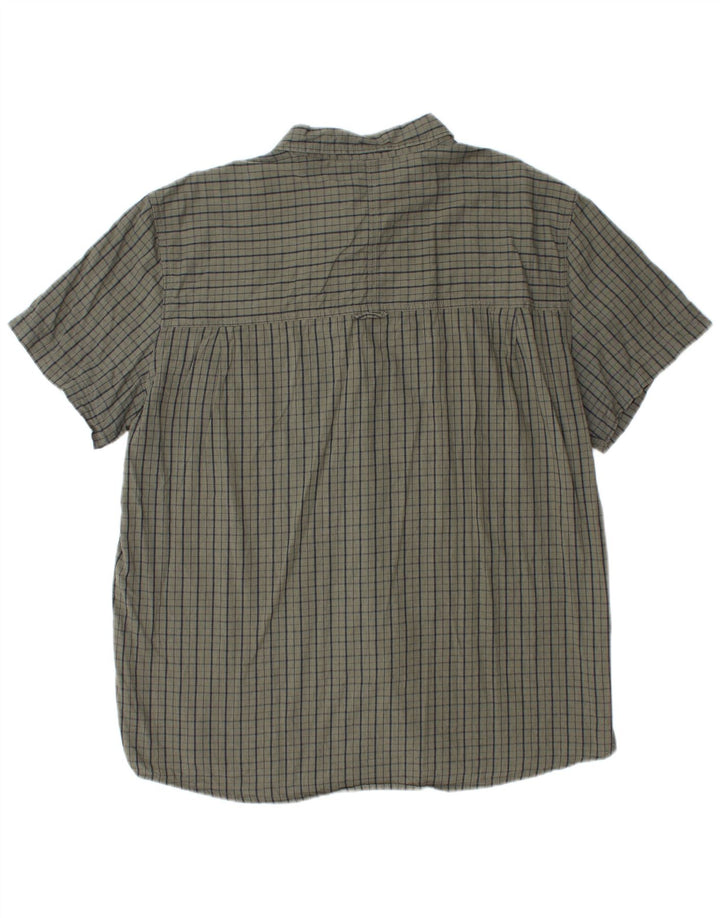 Mountain Warehouse Mens Short Sleeve Shirt 2XL Green Check