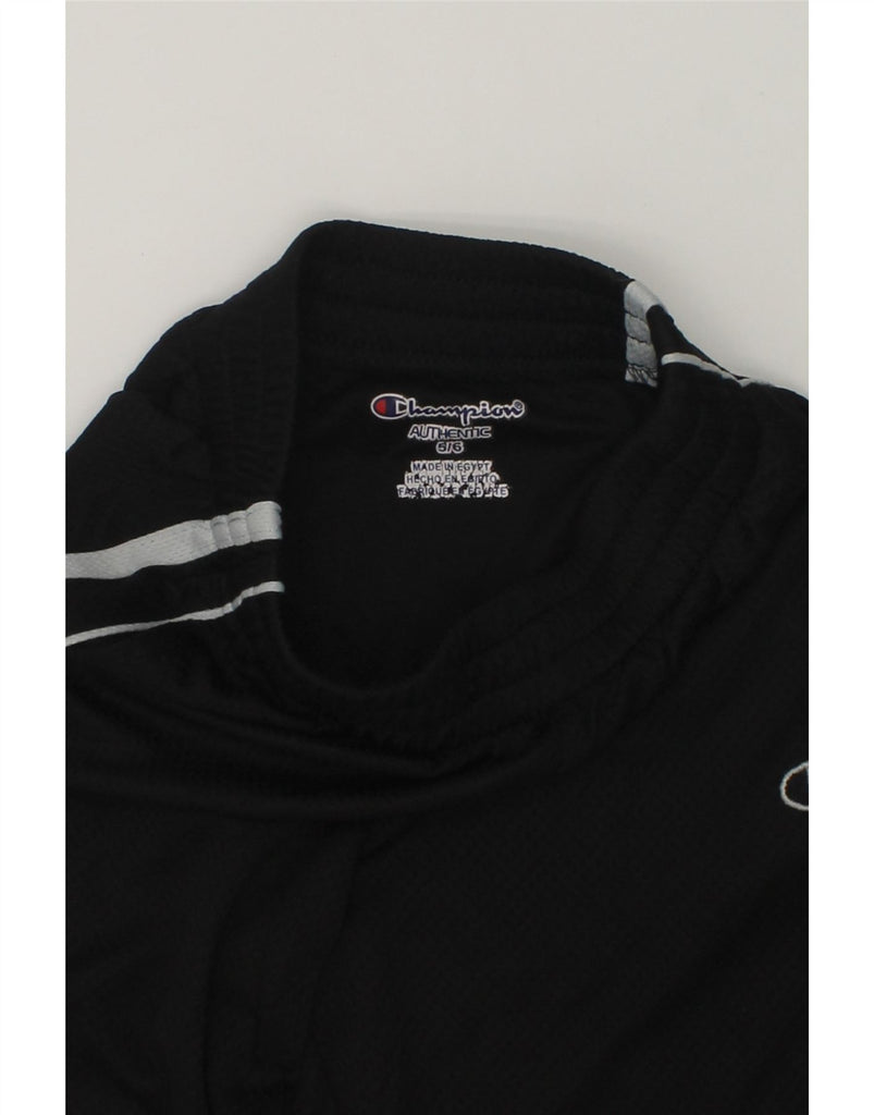 CHAMPION Boys Tracksuit Trousers 5-6 Years Black Polyester | Vintage Champion | Thrift | Second-Hand Champion | Used Clothing | Messina Hembry 