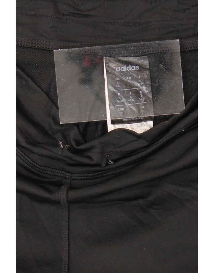 ADIDAS Womens Leggings UK 8/10 Small  Black Polyester Vintage Adidas and Second-Hand Adidas from Messina Hembry 
