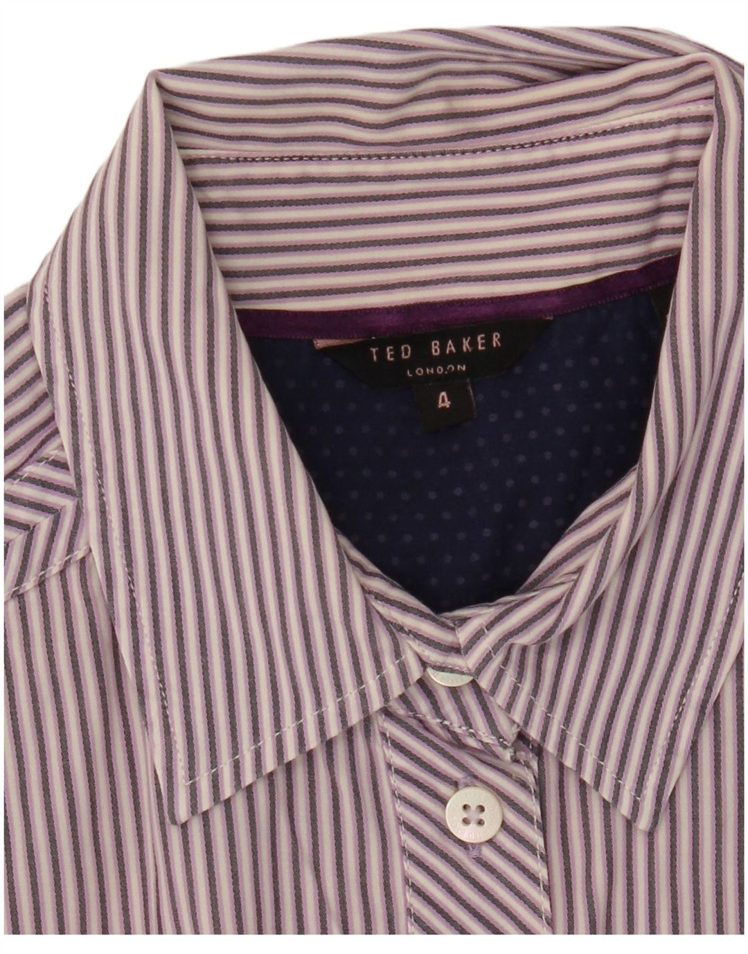Ted Baker Womens Shirt Size 4 Large Purple Striped