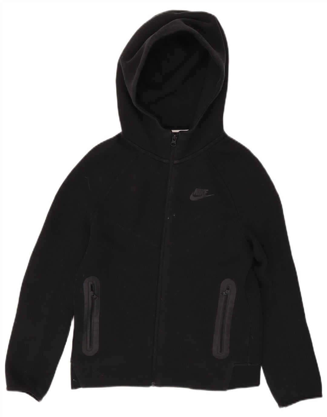 Nike Boys Zip Hoodie Sweater 10-11 Years Medium Black Cotton