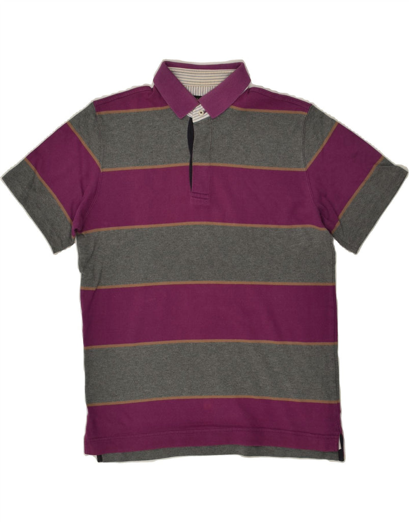 MASSIMO DUTTI Mens Polo Shirt Medium Purple Striped Cotton | Vintage Massimo Dutti | Thrift | Second-Hand Massimo Dutti | Used Clothing | Messina Hembry 