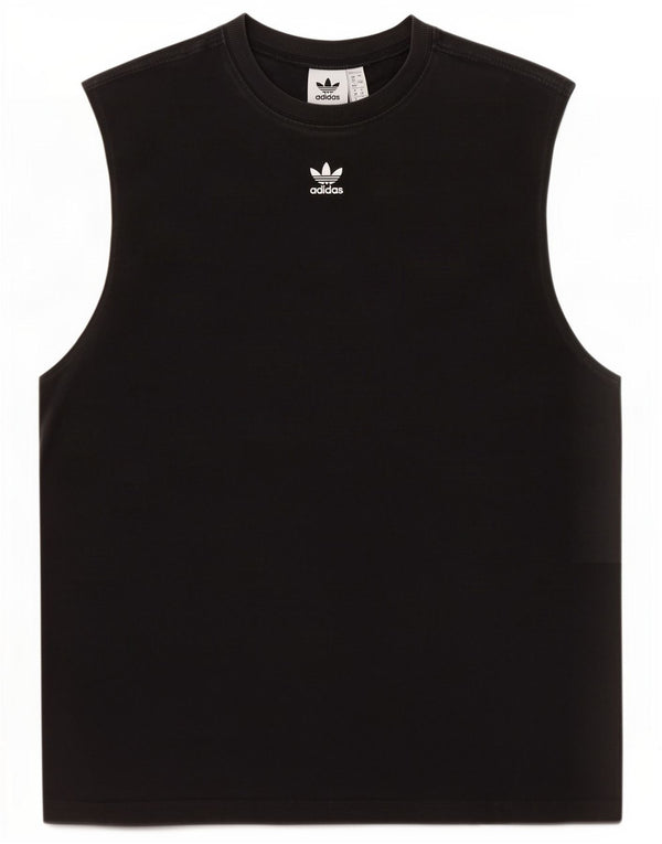 Adidas Womens Vest Top UK 12 Medium Black Cotton