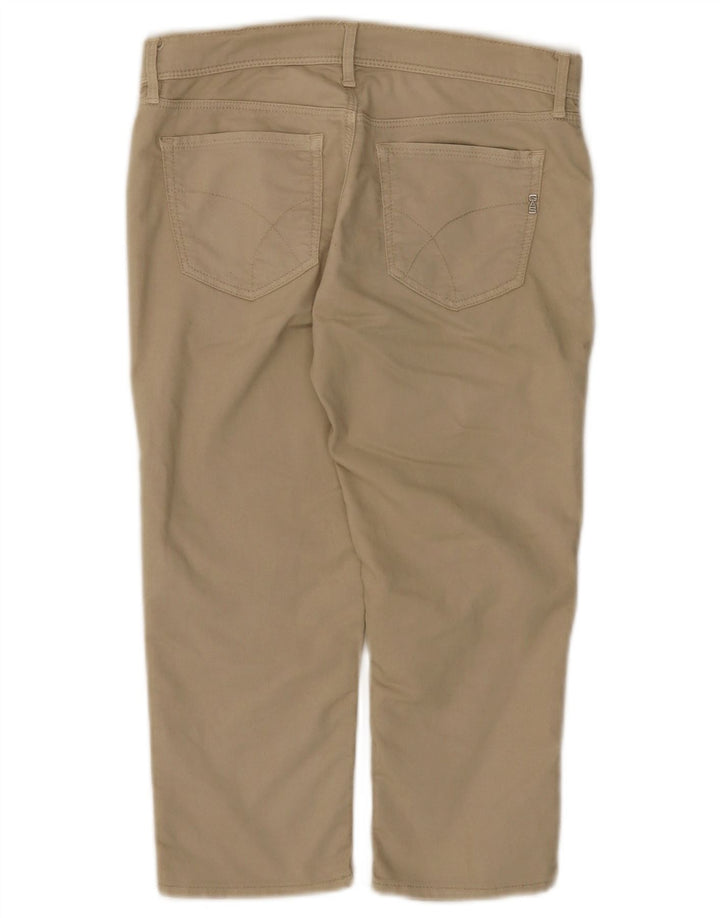 Gas Womens Capri Trousers W27 L18 Beige Cotton