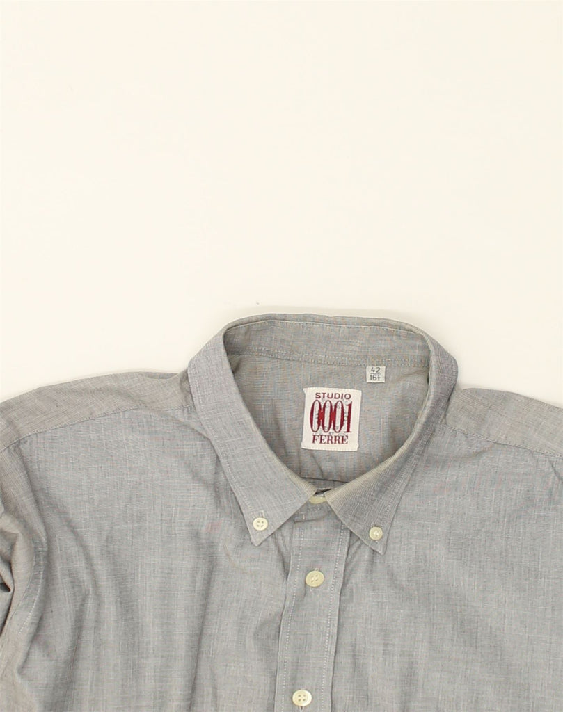 FERRE Mens Shirt Size 16 1/2 42 Large Grey | Vintage Ferre | Thrift | Second-Hand Ferre | Used Clothing | Messina Hembry 