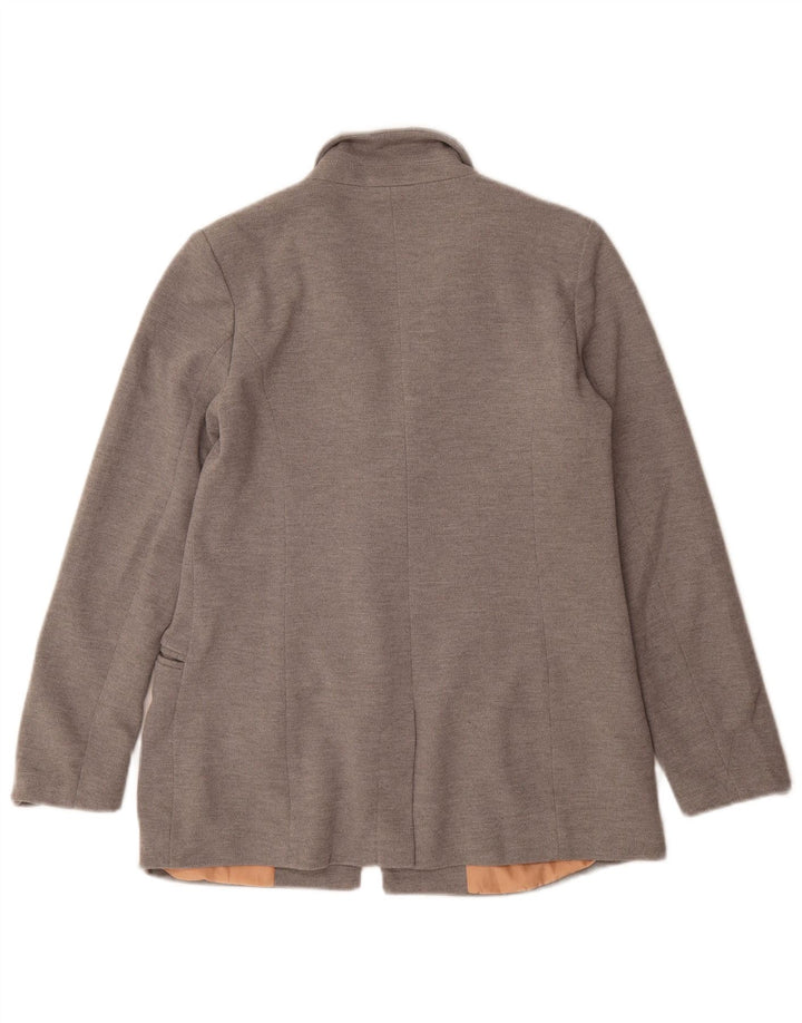Oasis Womens Loose Fit 1 Button Blazer Jacket UK 10 Small Grey Polyester