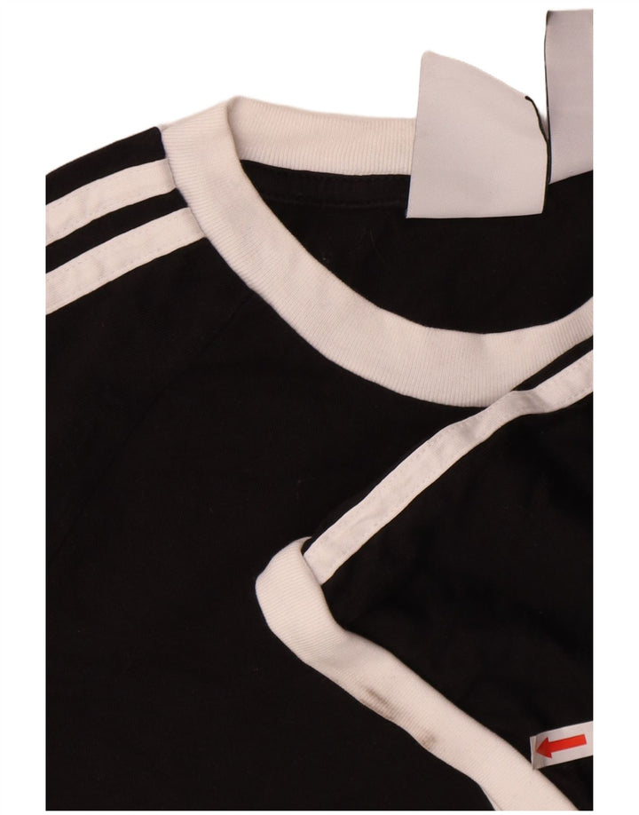 Adidas Mens T-Shirt Top Large Black Cotton